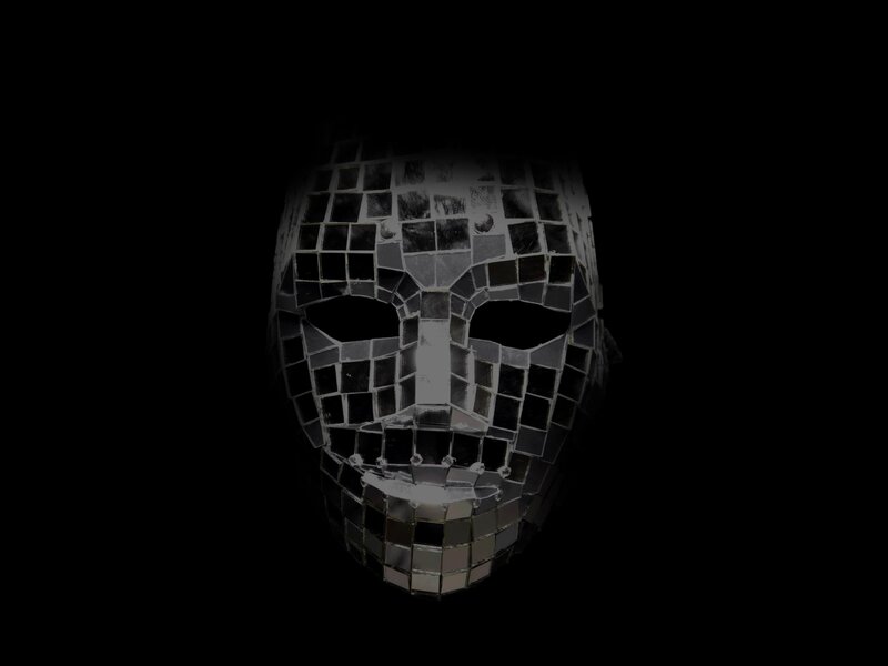 mosaic mask on black background