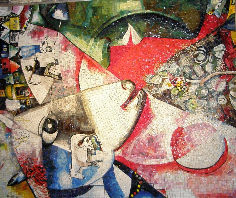 Mosaic of a reclining figure