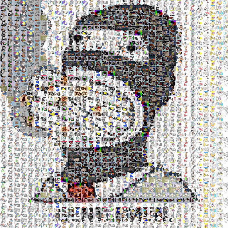 Mosaic of cartoon characters