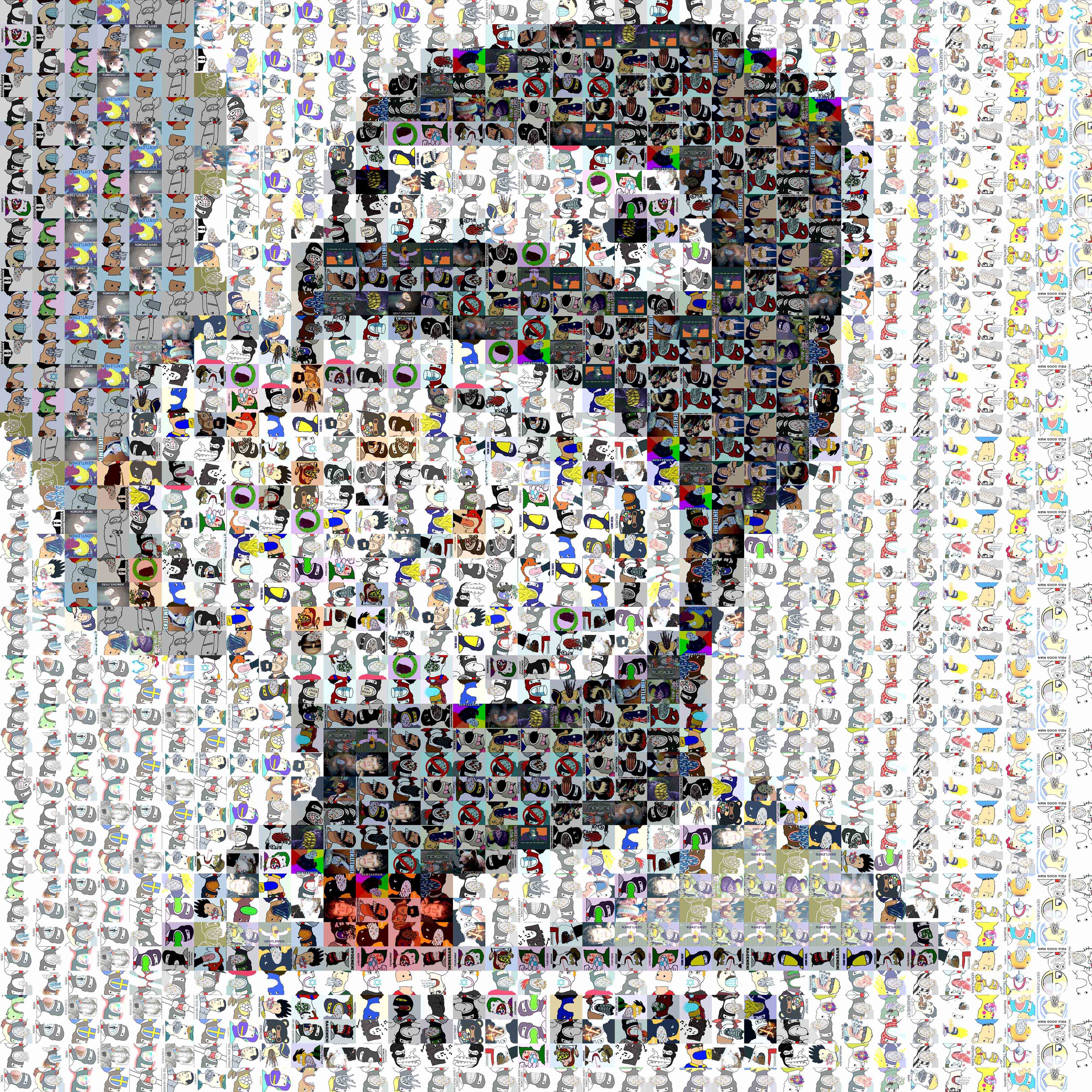 Mosaic of cartoon characters