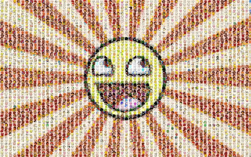 mosaic of cartoon faces