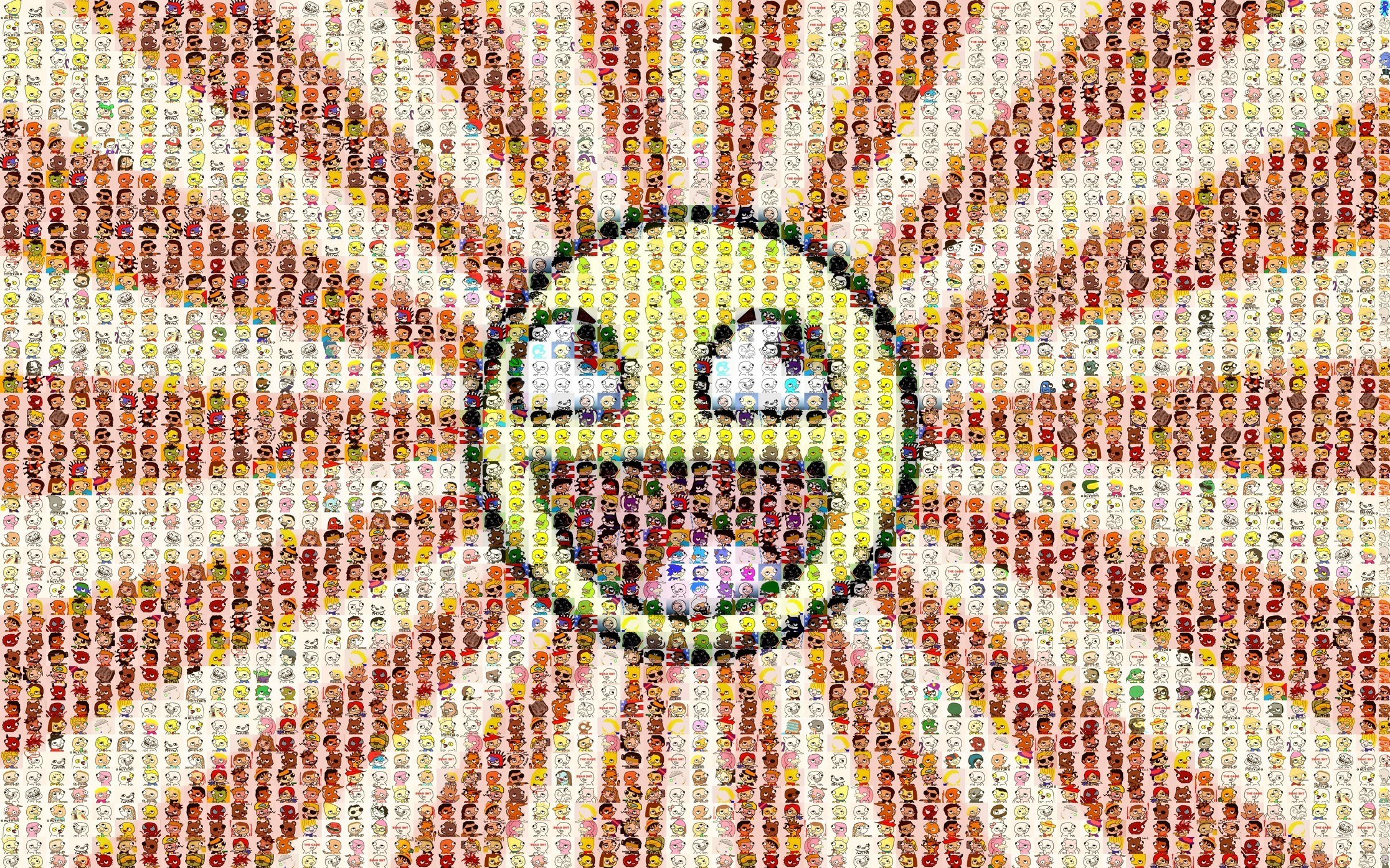 mosaic of cartoon faces