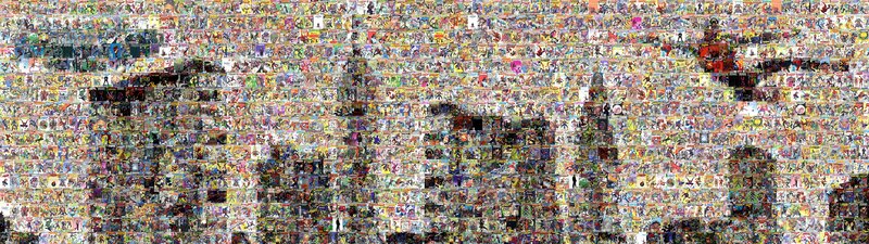 Mosaic of comic book covers