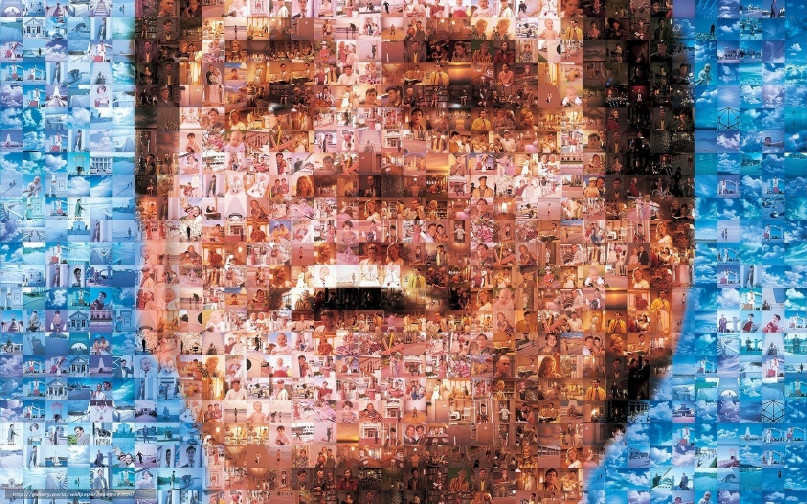 mosaic of human head