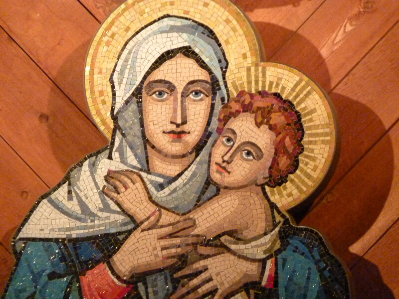 Mosaic of Mary and Child