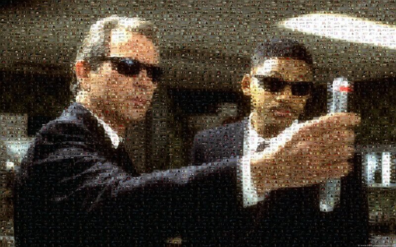 Mosaic of two men in suits