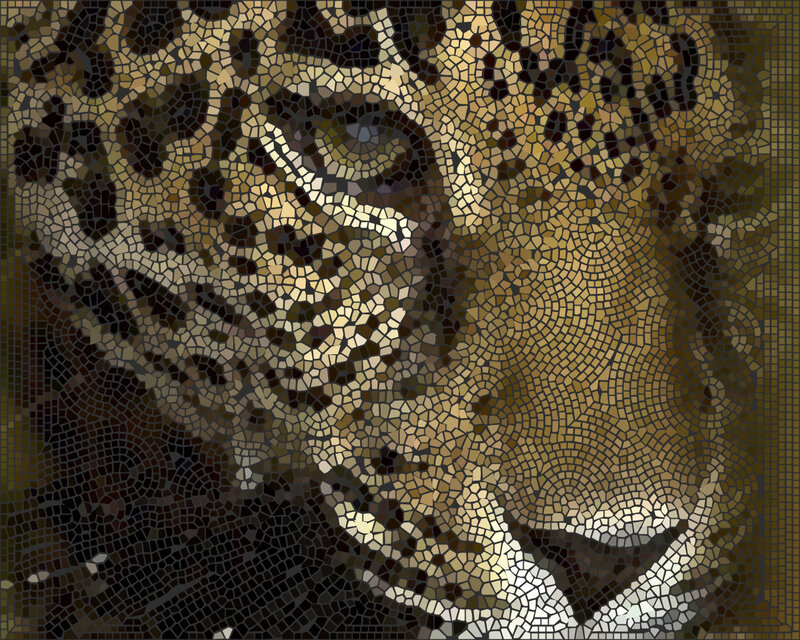 mosaic portrait of a man