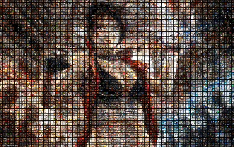 mosaic portrait of a man