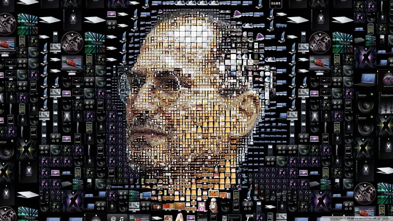 Mosaic Portrait of Steve Jobs — Black, Technological