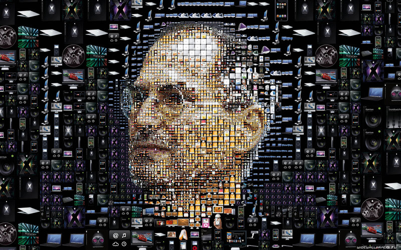 Mosaic Portrait of Steve Jobs — Black