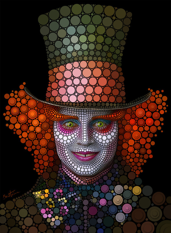 Mosaic portrait of Willy Wonka