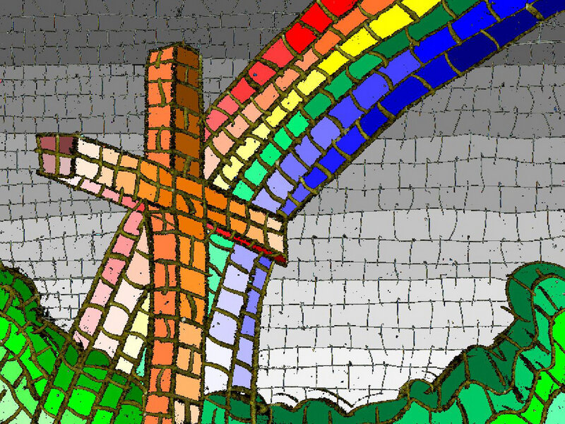 Mosaic Rainbow and Cross