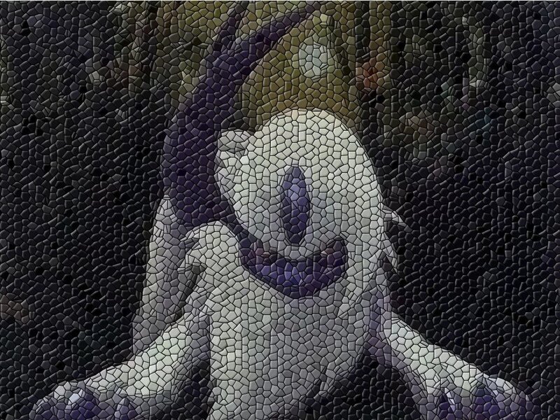 Mosaic-style ghost figure