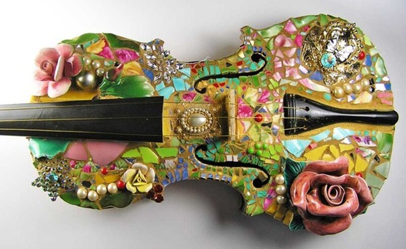 Mosaic Violin Art