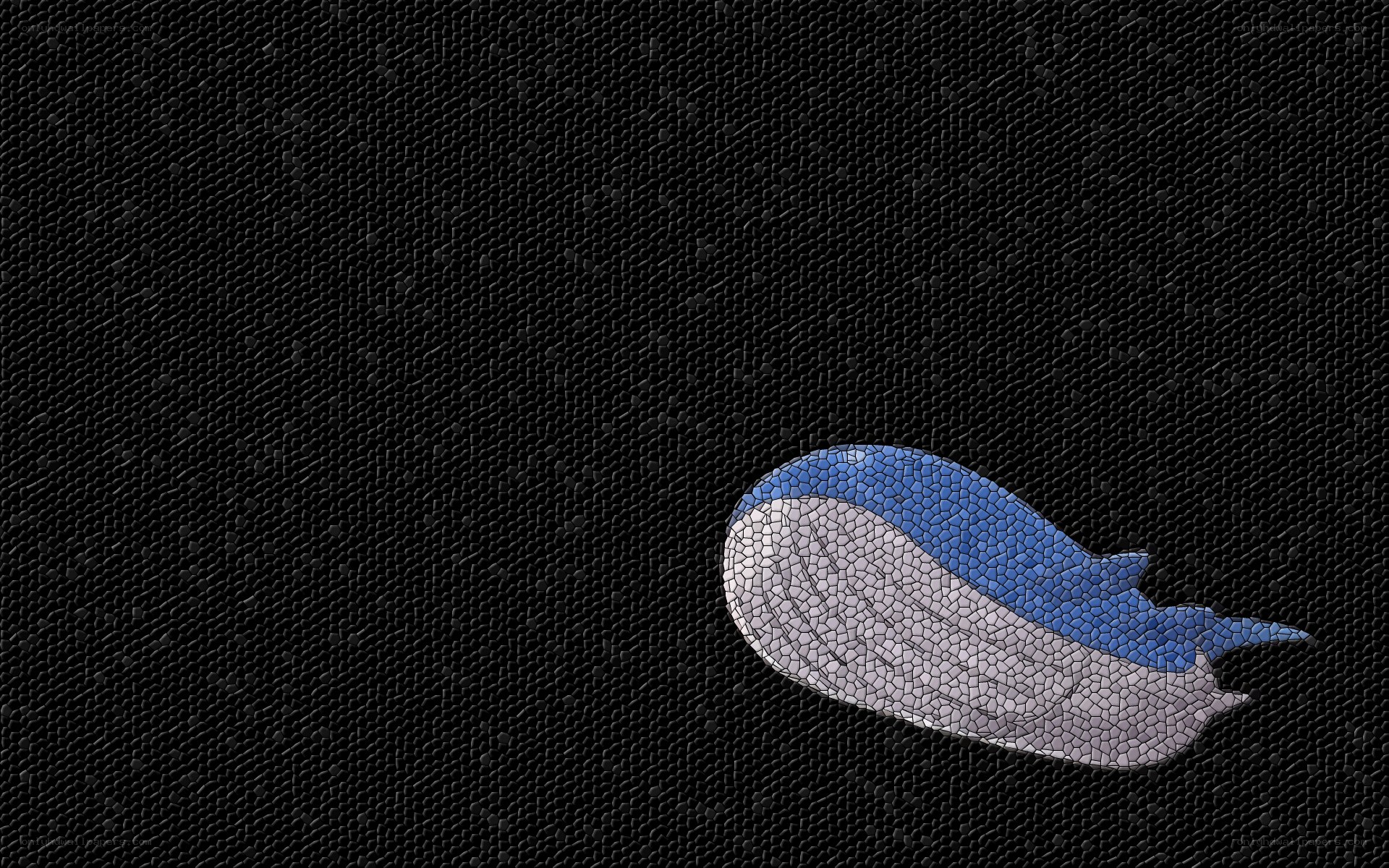 mosaic whale on black background