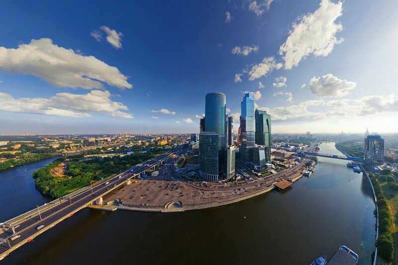 Moscow City Skyline — Blue, Dramatic