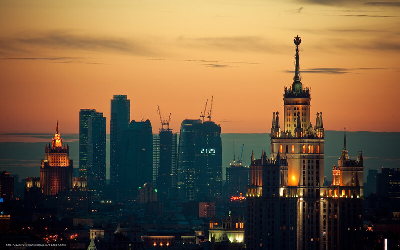 Moscow City Skyline — Orange