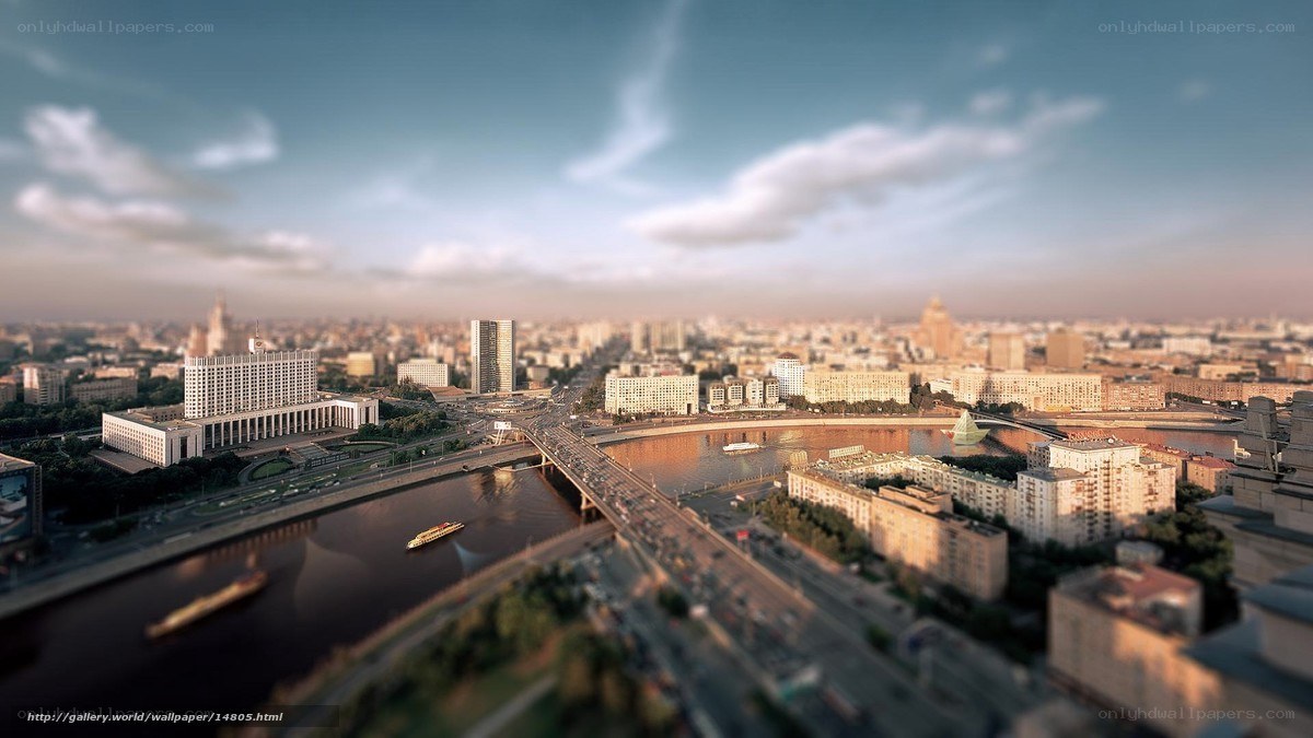 Moscow cityscape with river