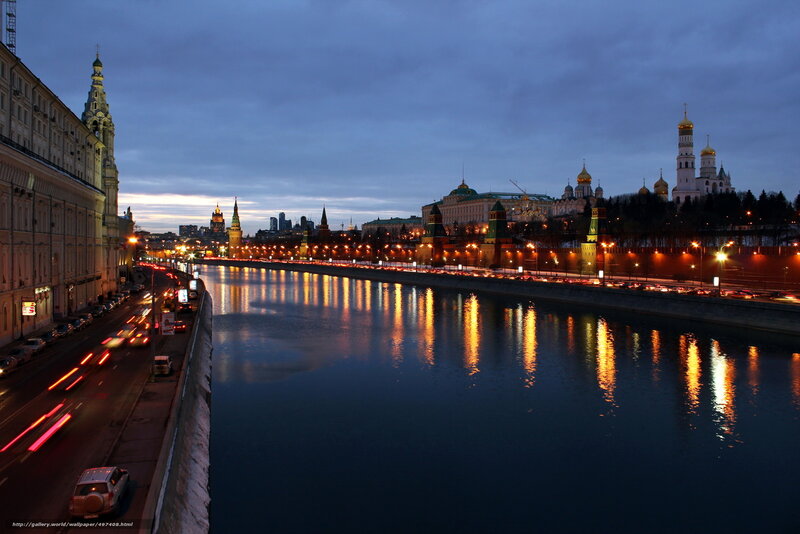 Moscow Kremlin at Dusk — Blue, Calm