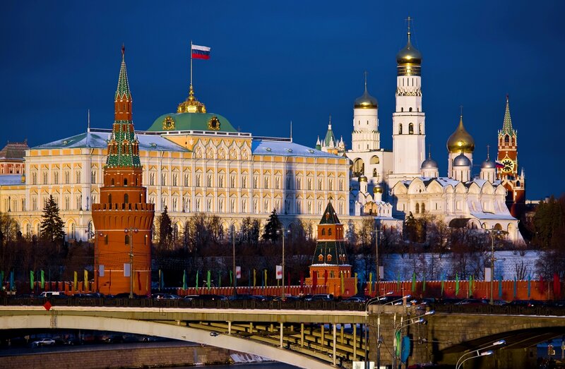Moscow Kremlin at Dusk — Blue, Dramatic