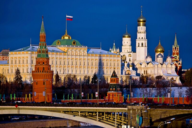 Moscow Kremlin at Dusk — Blue