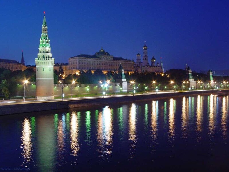 Moscow Kremlin at Night — Blue, Serene, Photograph