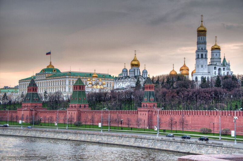 Moscow Kremlin — Red, Dramatic, Sunset