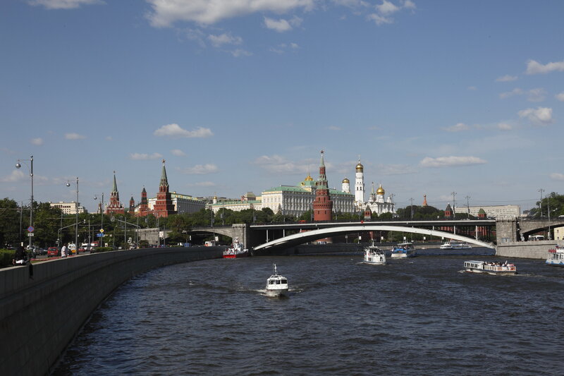 Moscow river with Kremlin view