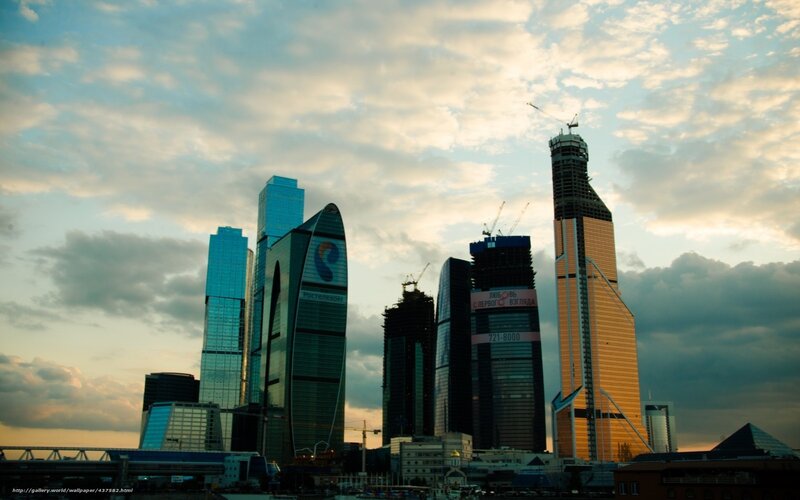Moscow skyline at dusk