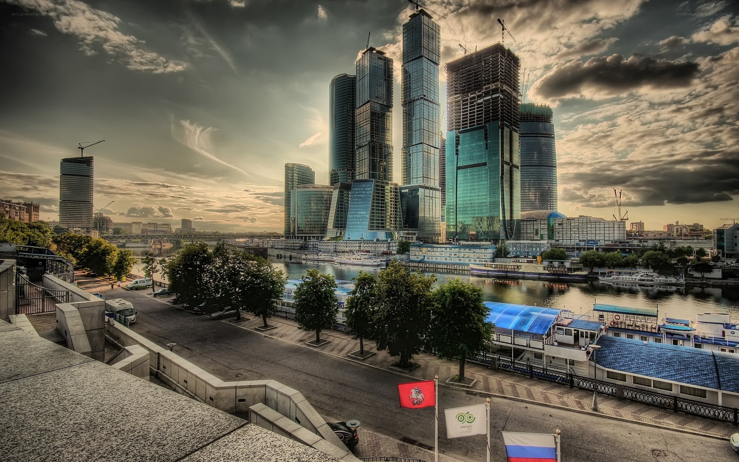 Moscow skyline at dusk