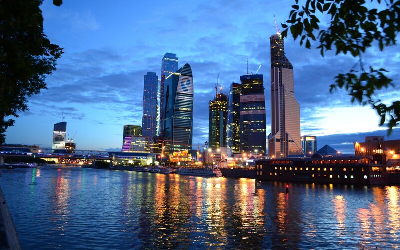 Moscow Skyline at Dusk — Blue