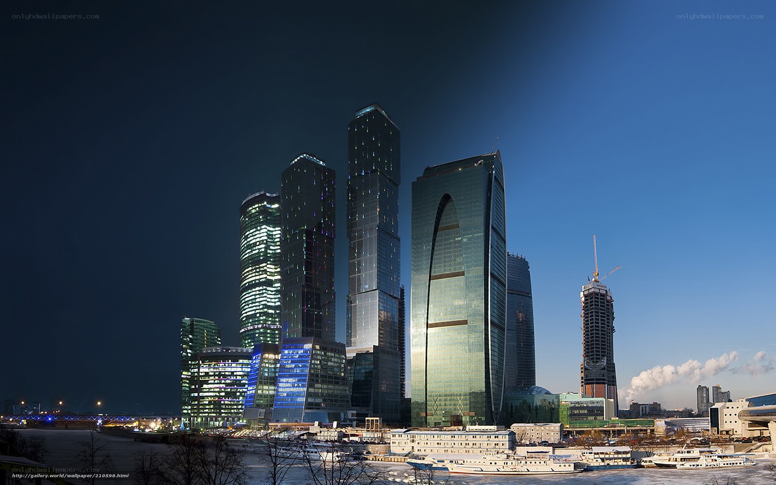 Moscow skyline at dusk
