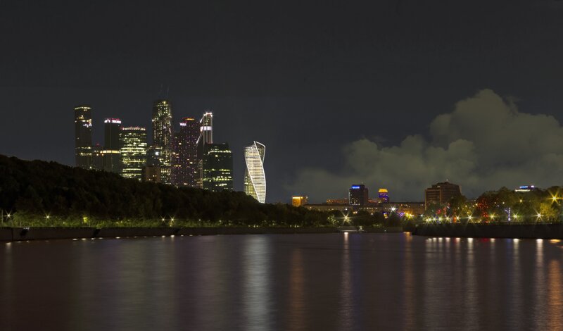 Moscow Skyline at Night — Black
