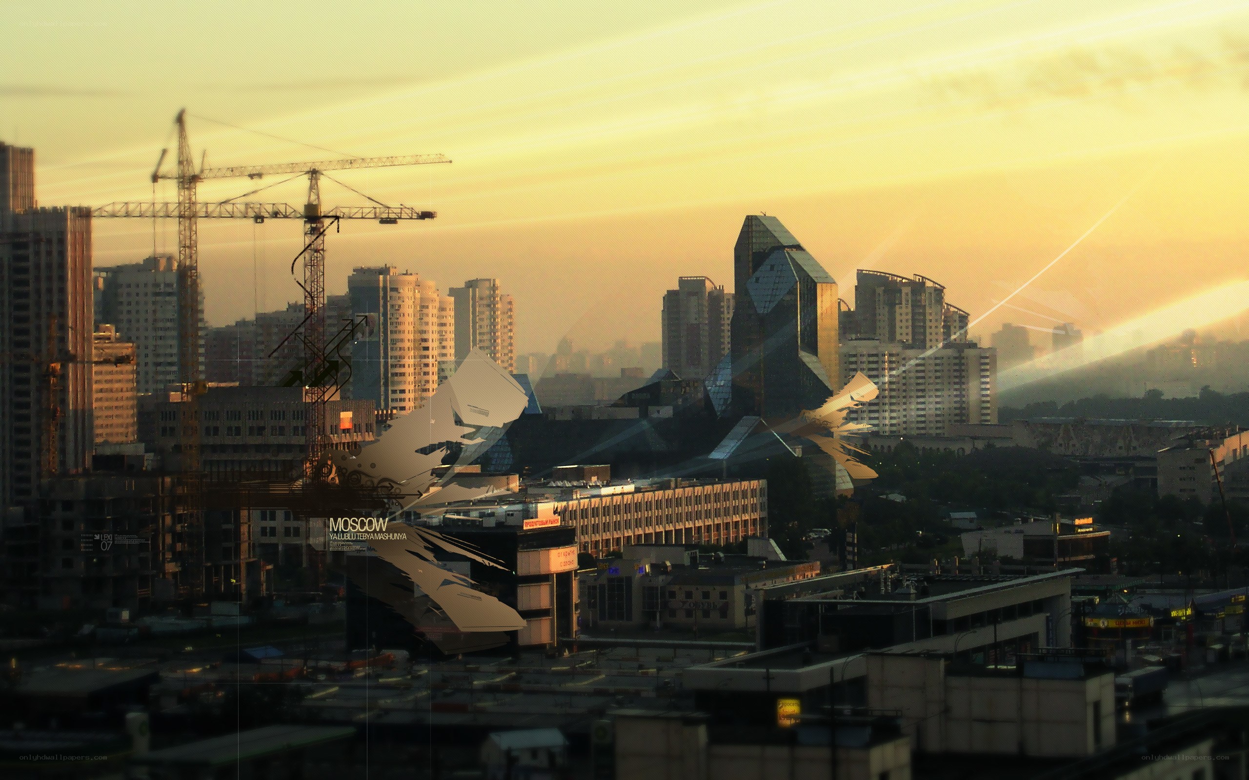 Moscow skyline at sunset