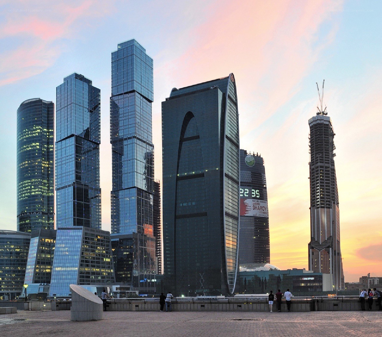 Moscow skyline at sunset