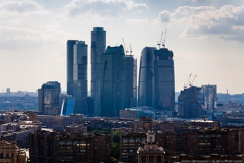 Moscow Skyline — Blue, Dramatic