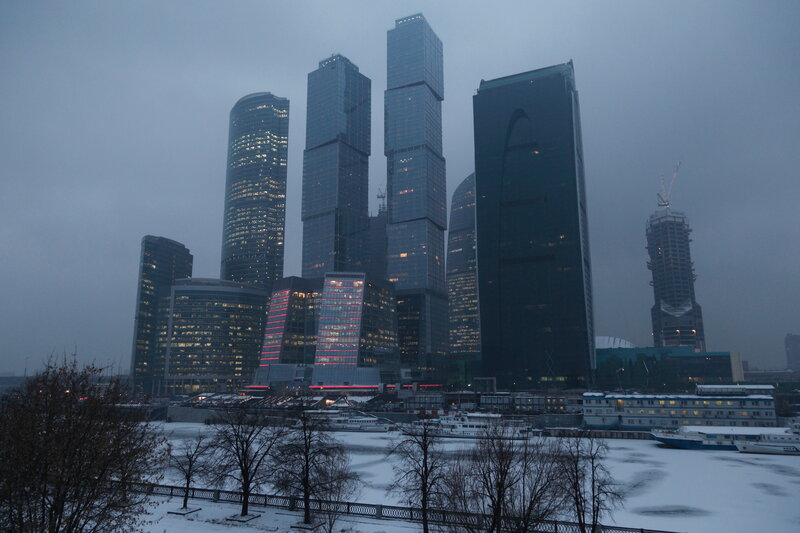 Moscow skyline in winter