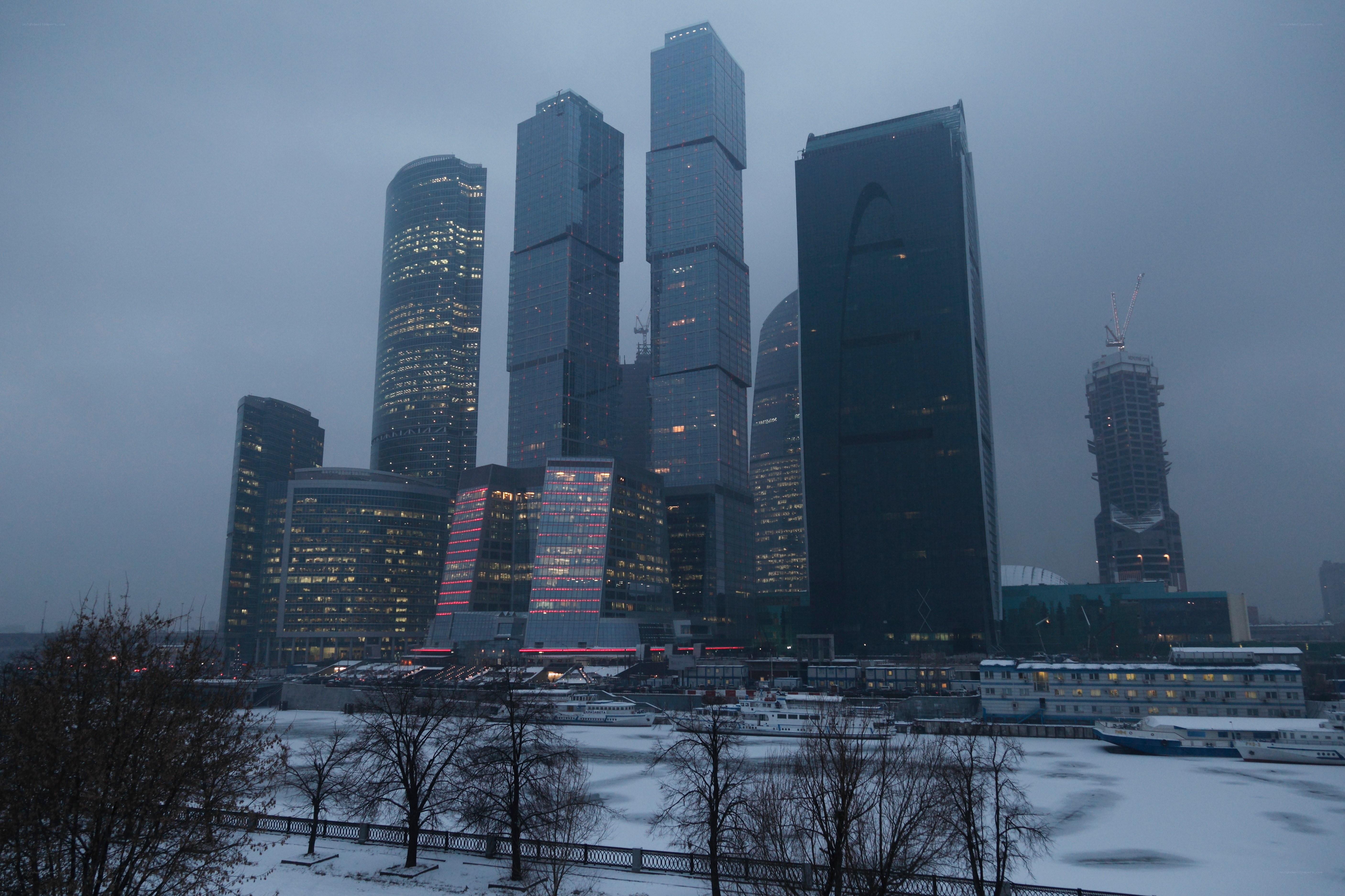 Moscow skyline in winter