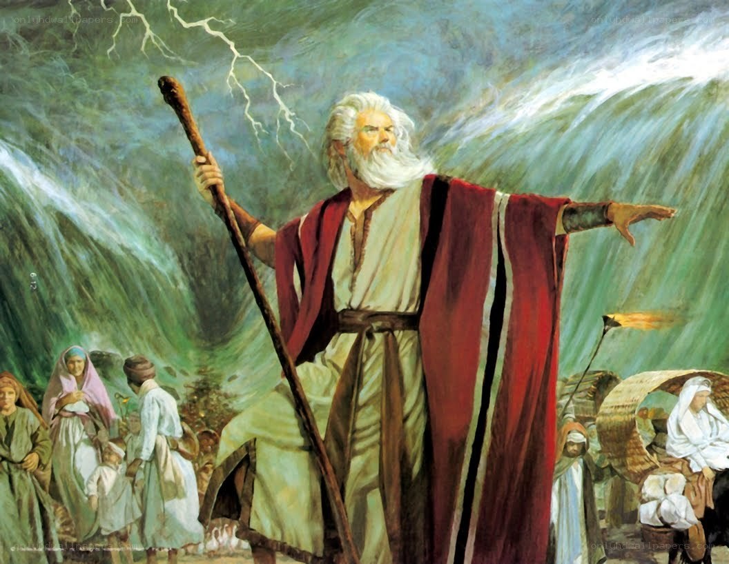 Moses parting the Red Sea
