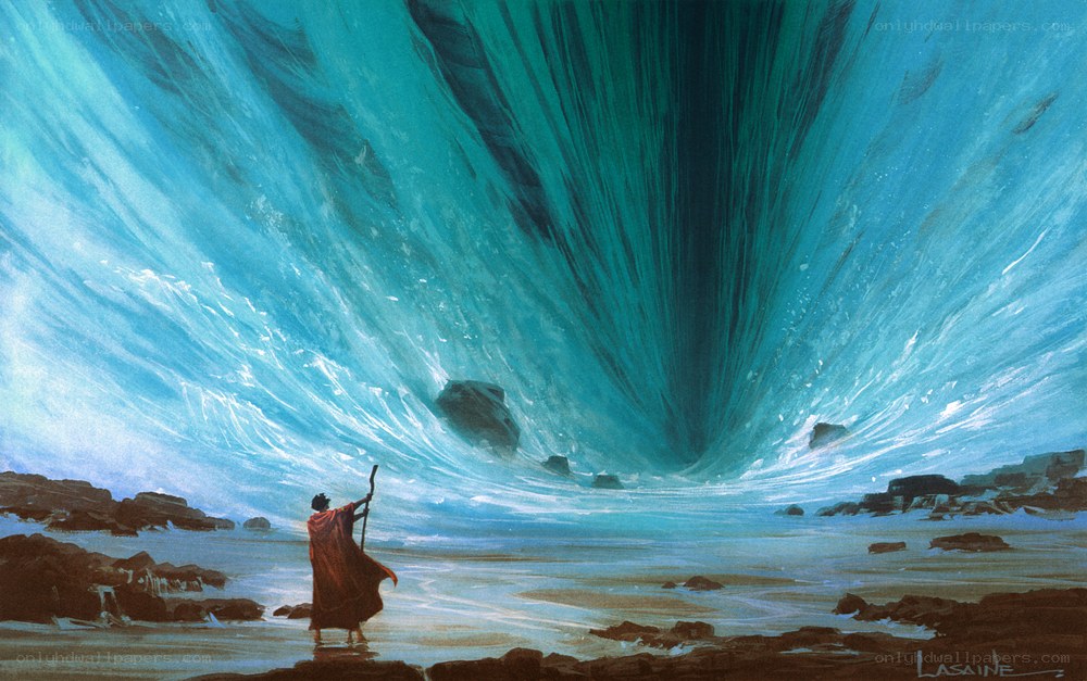 Moses parting the Red Sea