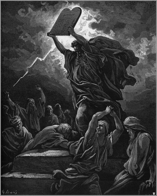 Moses receiving the Ten Commandments
