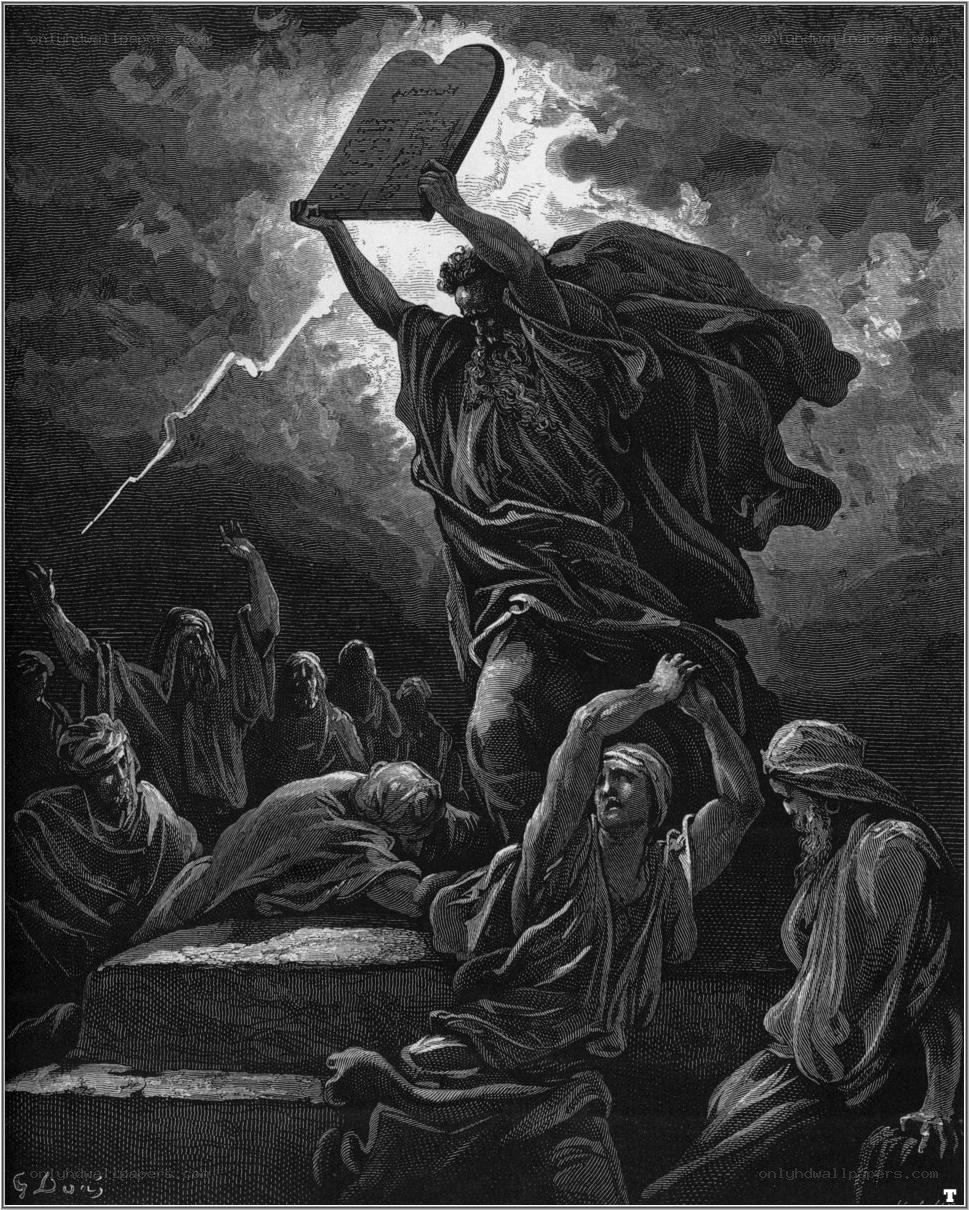 Moses receiving the Ten Commandments