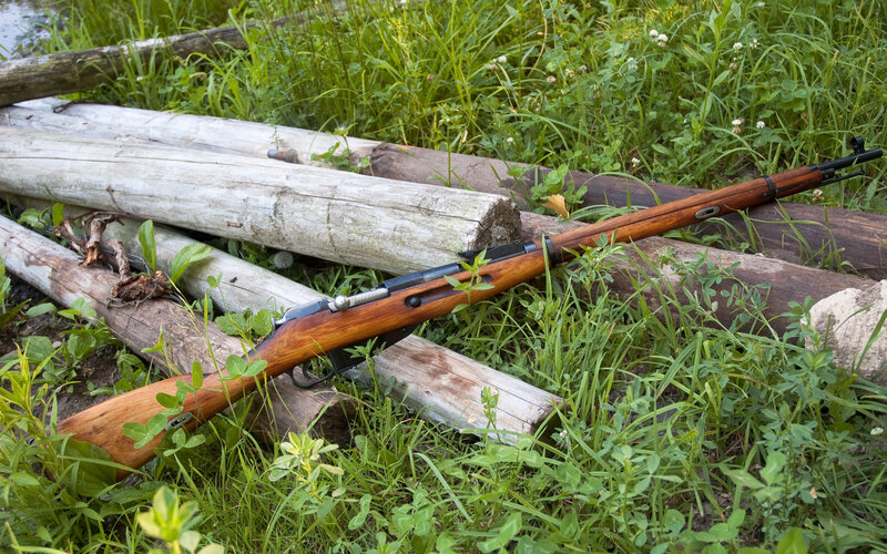 Mosin-Nagant rifle in grass