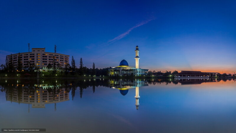 Mosque and Building Reflection