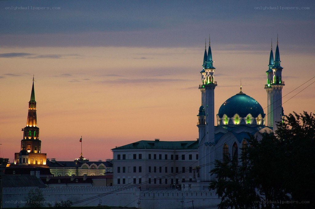 Mosque at dusk in Kazan