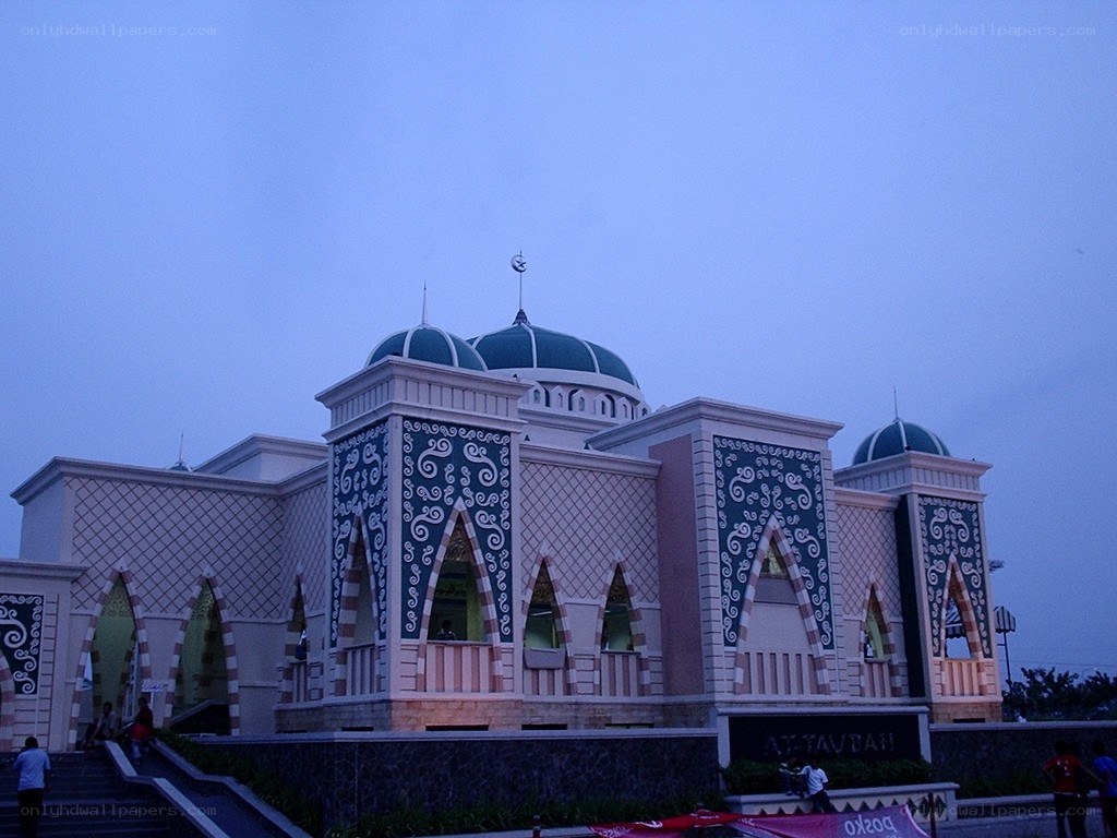 mosque at dusk