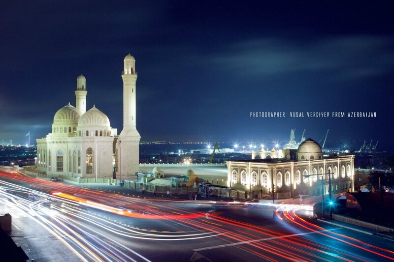 Mosque at Night — Blue