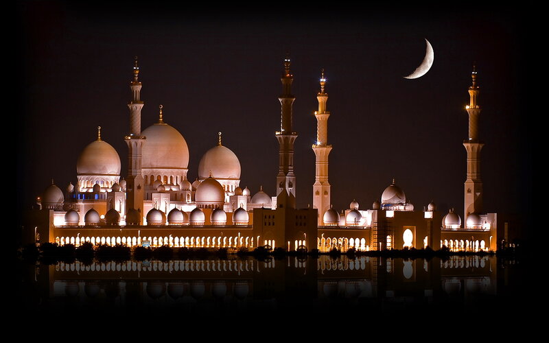 Mosque at Night — White