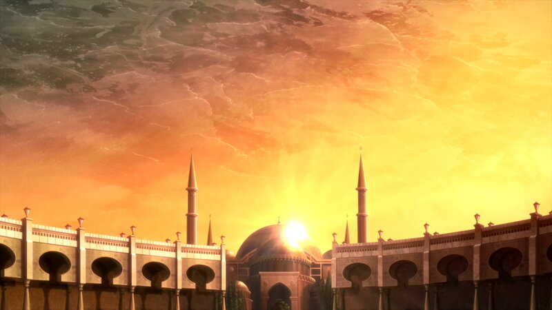 Mosque at Sunset — Orange, Serene
