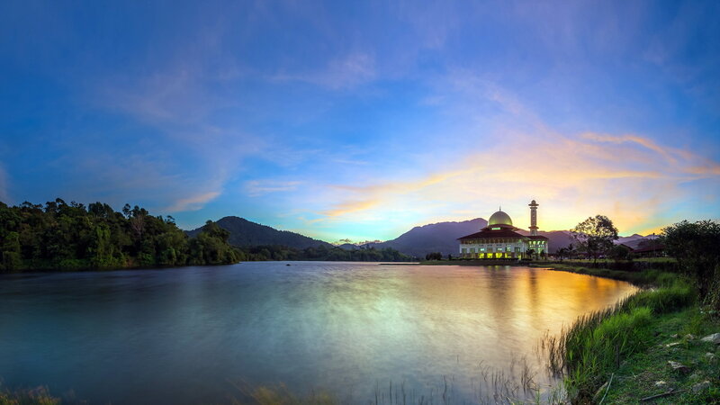 Mosque by a Lake